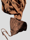 Brown - Semi attached chiffon and underscarf
