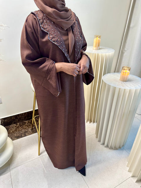 Brown Glam Blazer Abaya