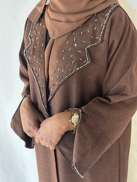 Brown Glam Blazer Abaya