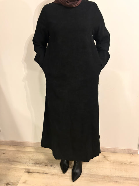 BLACK CLOSED WINTER ABAYA