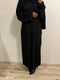 Black Ribbed Abaya Dress