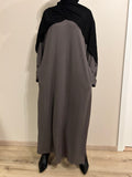 Dark Grey Ribbed Abaya Dress
