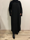 Black Ribbed Abaya Dress