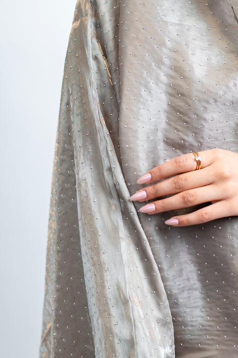 Green Luxury Sheer Emballished Abaya