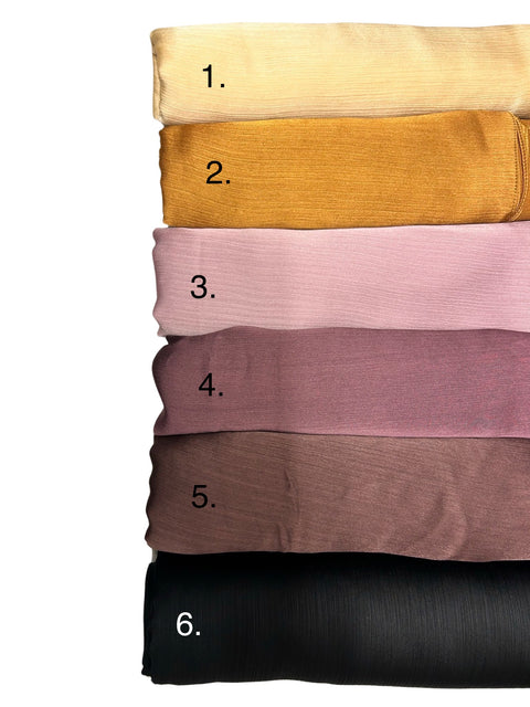 Satin Crepe Hijab  - 6 colours